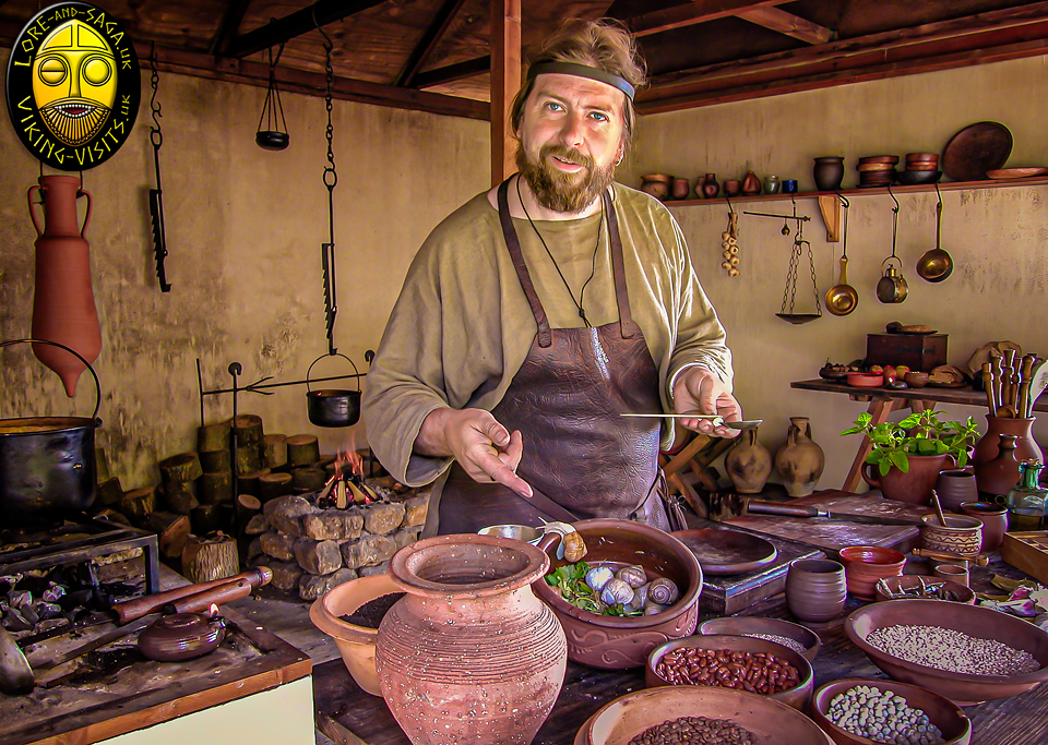 A Roman Kitchen presentation for schools at Chedworth Roman Villa.  - Image copyrighted  Gary Waidson. All rights reserved.