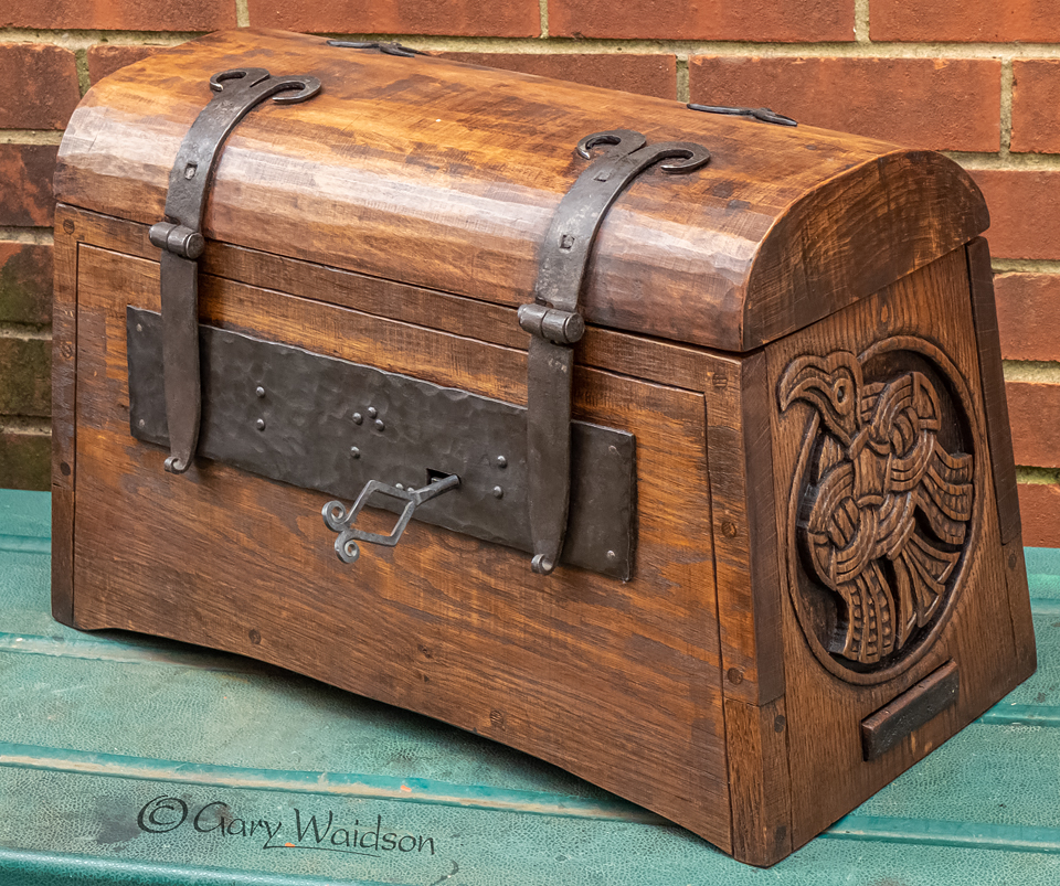 Waxed and all finished - The Hrafn Coffer - Image copyrighted  Gary Waidson. All rights reserved.