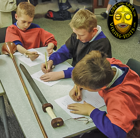 A handling and drawing session as part of a Roman in-school activity day. - Image copyrighted  Gary Waidson. All rights reserved.