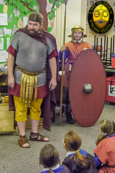 Child dressed as Auxiliary Soldier on a Roman in-school visit by Lore and Saga - Image copyrighted  Gary Waidson. All rights reserved.