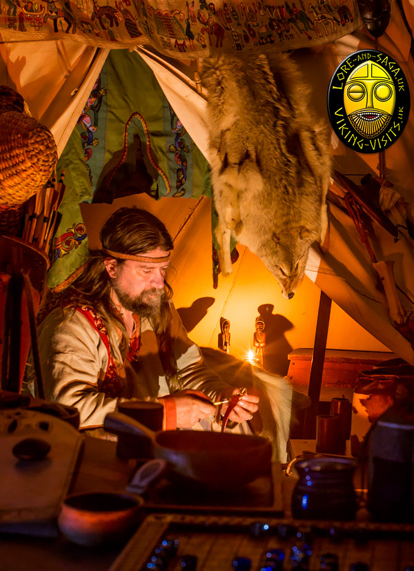 Viking craftsman working by lamplight. Image copyrighted  Gary Waidson. All rights reserved. 