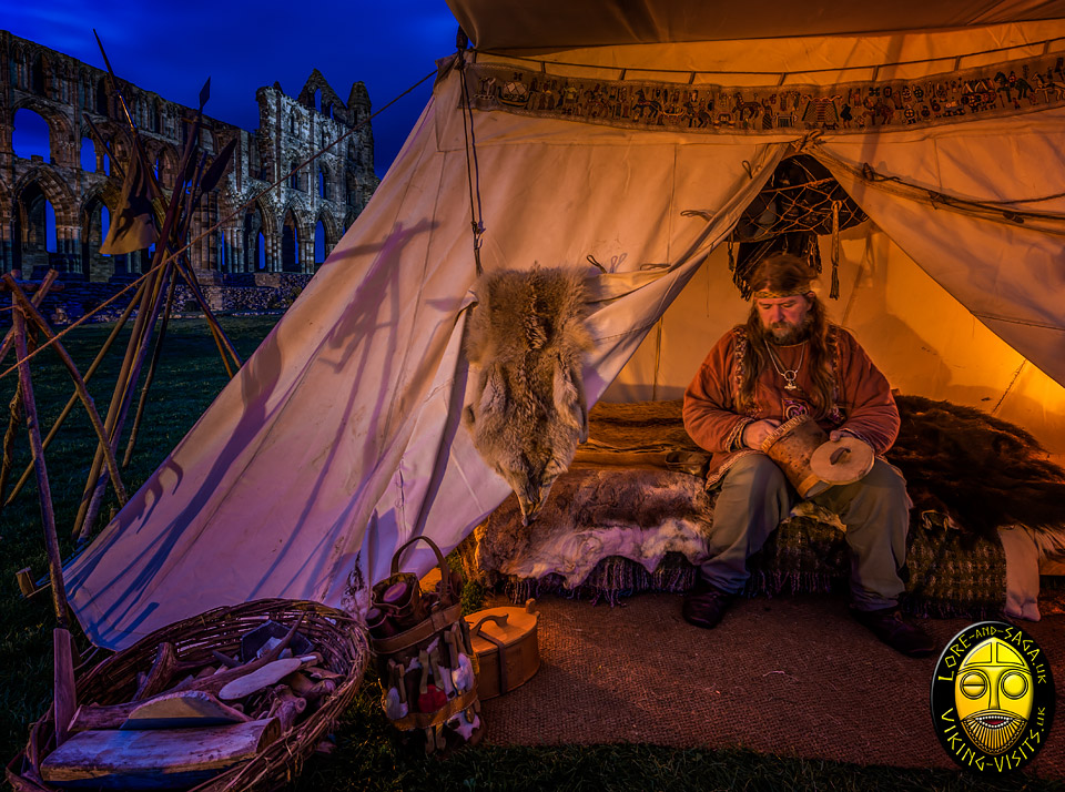 A Viking craftsman working by lamplight at Whitby.- Image copyrighted  Gary Waidson. All rights reserved. 